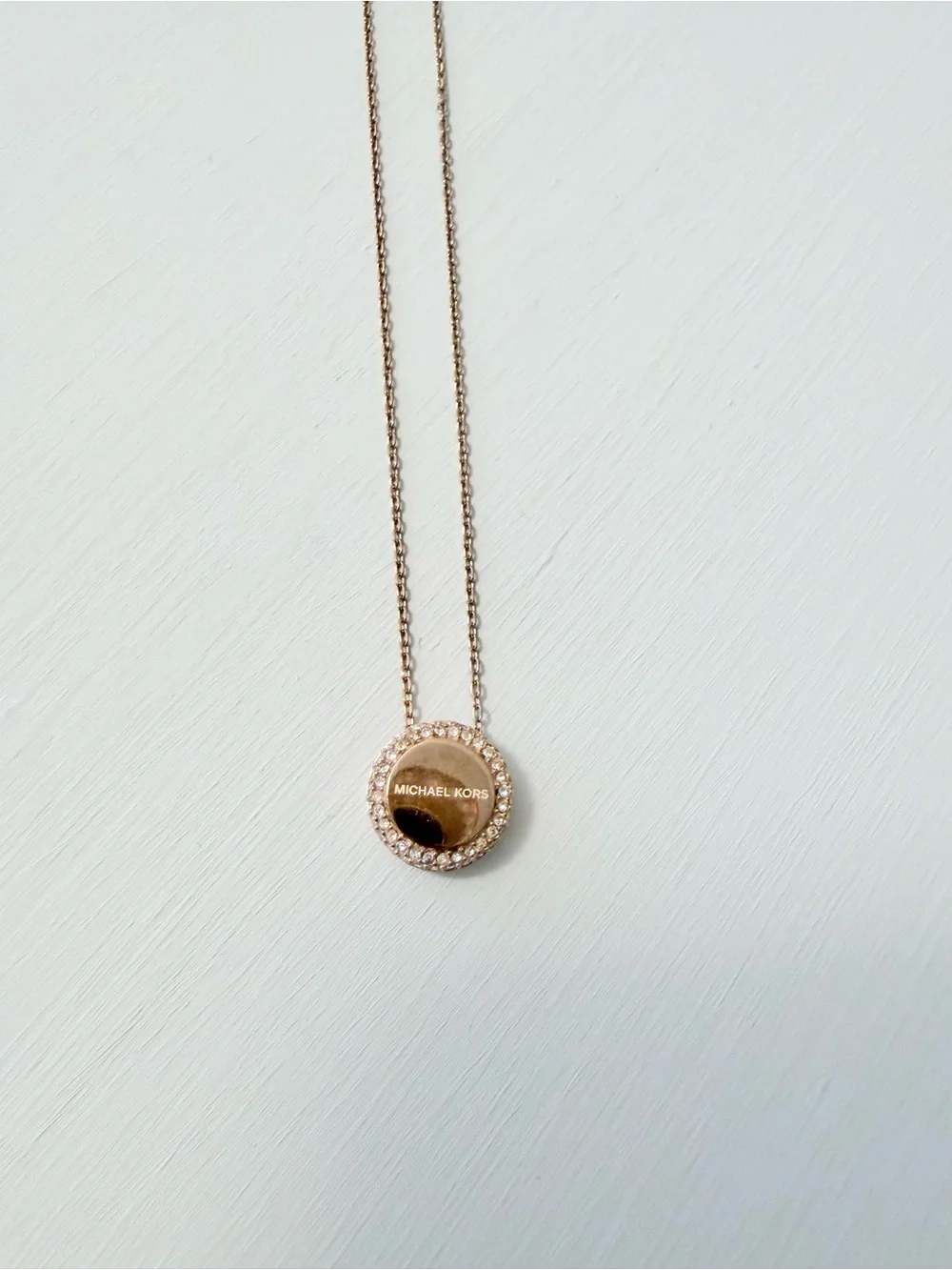 Michael Kors Brilliance Pavé Rose Gold-Tone Necklace with Crystal Embellishments